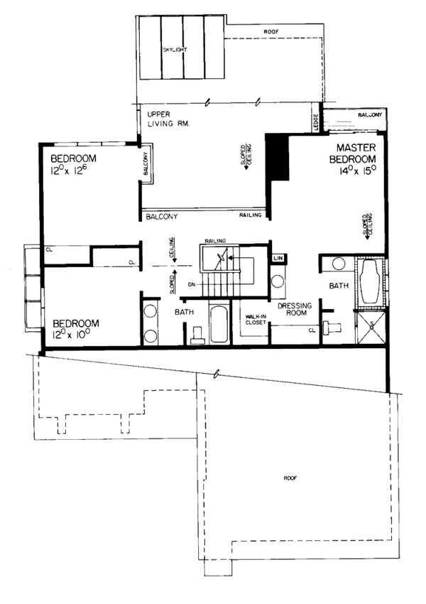 House Plan Design - Contemporary Floor Plan - Upper Floor Plan #72-790