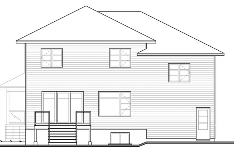 Home Plan - Exterior - Rear Elevation for Contemporary House Plan #23-2588 - 4 bed, 2.5 bath