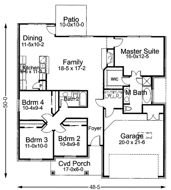House Design - Country Floor Plan - Main Floor Plan #120-208