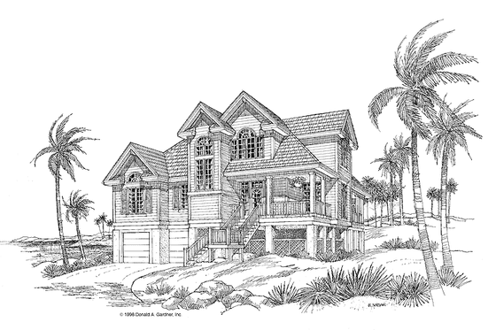 Exterior - Front Elevation 3 for Country House Plan #929-370 - 3 bed, 2 bath