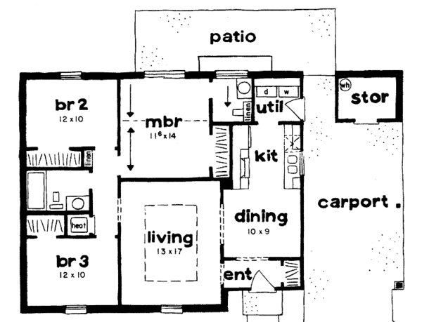 Home Plan - Colonial Floor Plan - Main Floor Plan #36-622
