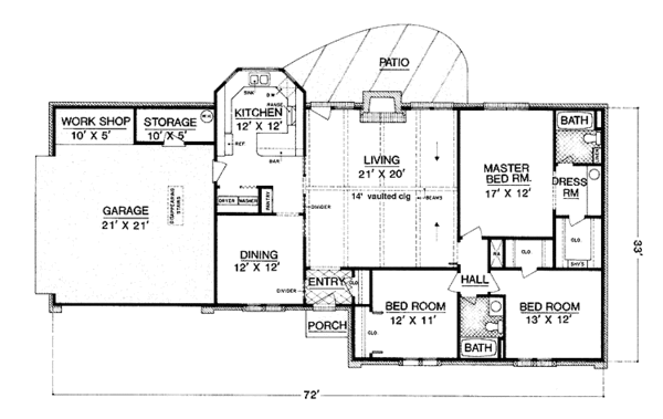 Home Plan - Traditional Floor Plan - Main Floor Plan #45-515