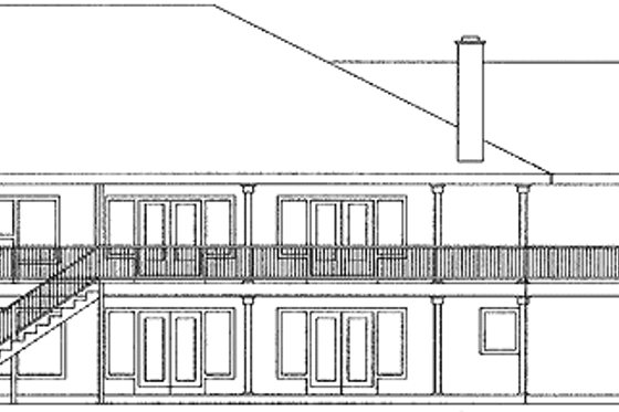 Exterior - Rear Elevation for Ranch House Plan #60-1038 - 3 bed, 3 bath