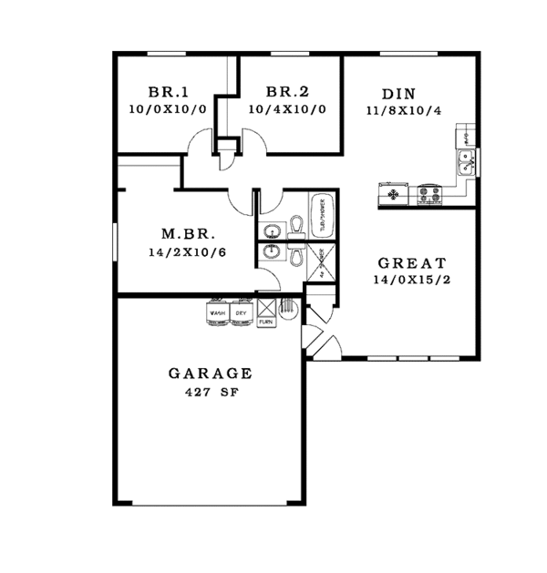 Architectural House Design - Ranch Floor Plan - Main Floor Plan #943-30