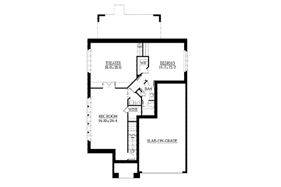 Floor Plan - Lower Floor for Contemporary House Plan #132-429 - 5 bed, 4 bath