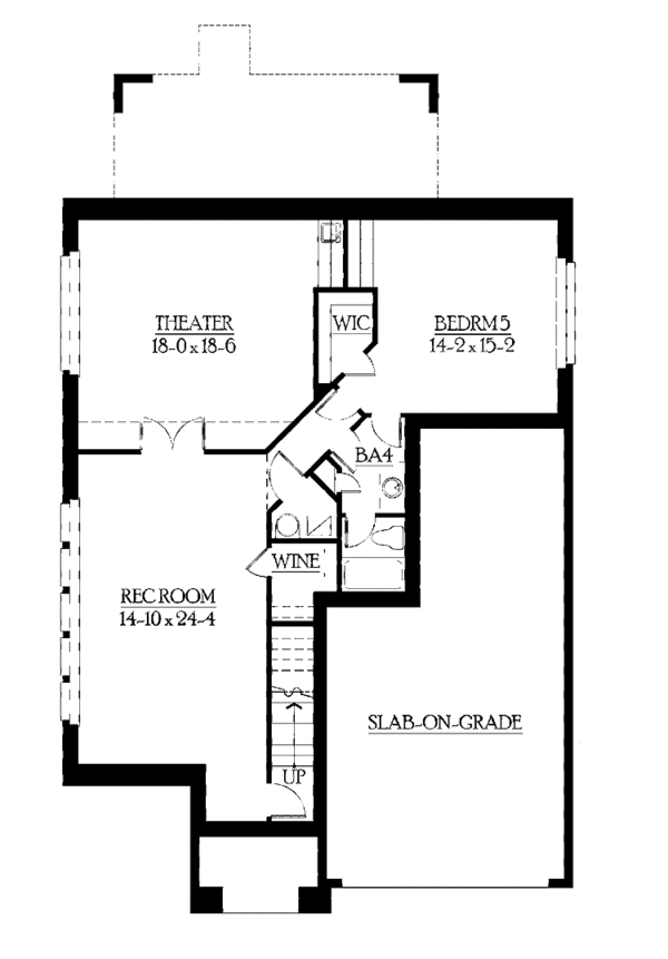 House Blueprint - Contemporary Floor Plan - Lower Floor Plan #132-429