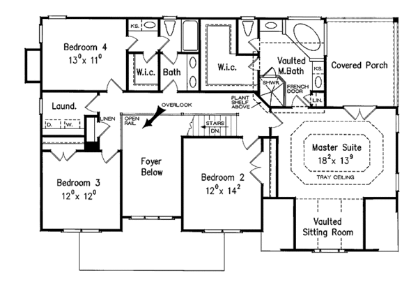 Dream House Plan - Craftsman Floor Plan - Upper Floor Plan #927-932