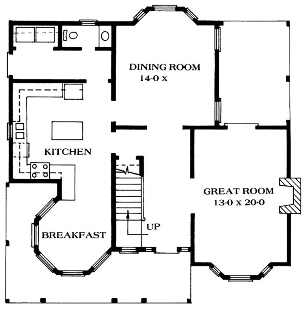 House Blueprint - Victorian Floor Plan - Main Floor Plan #1014-19