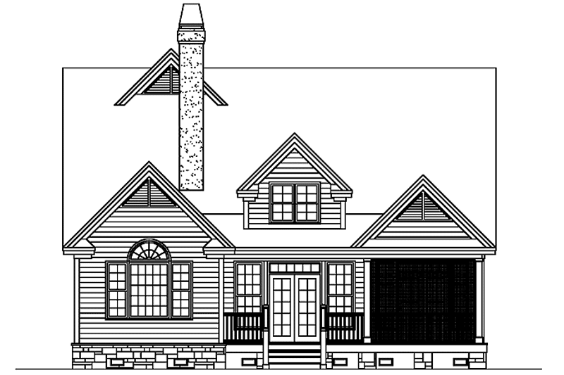 Architectural House Design - Exterior - Rear Elevation for Country House Plan #929-661 - 3 bed, 2.5 bath