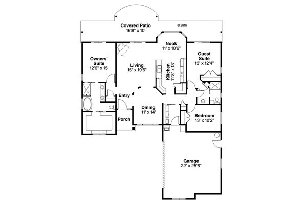 House Plan Design - Mediterranean Floor Plan - Main Floor Plan #124-1021