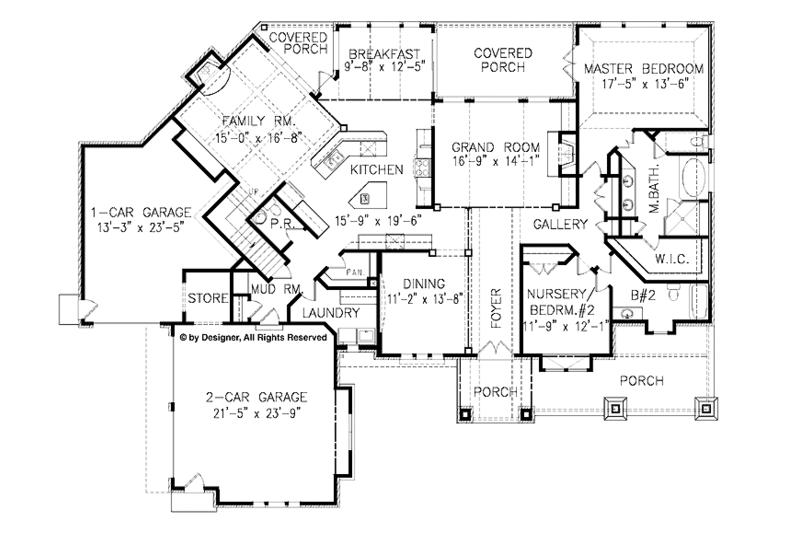 Craftsman Style House Plan - 5 Beds 4.5 Baths 3930 Sq/Ft Plan #54-280 ...