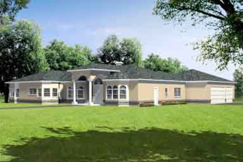 House Plan Design - Adobe / Southwestern Exterior - Front Elevation Plan #1-850