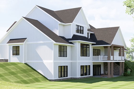 Exterior - Rear Elevation 3 for Farmhouse House Plan #1064-99 - 5 bed, 4.5 bath