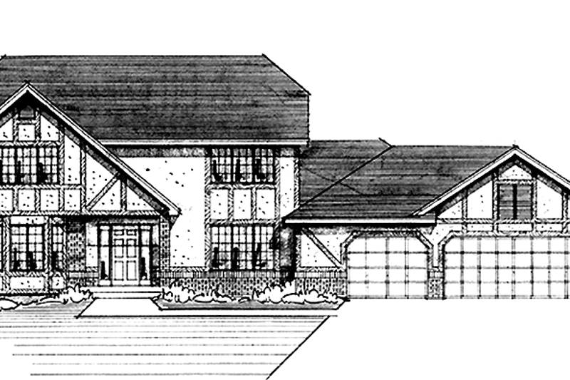 Home Plan - Tudor Exterior - Front Elevation Plan #51-746