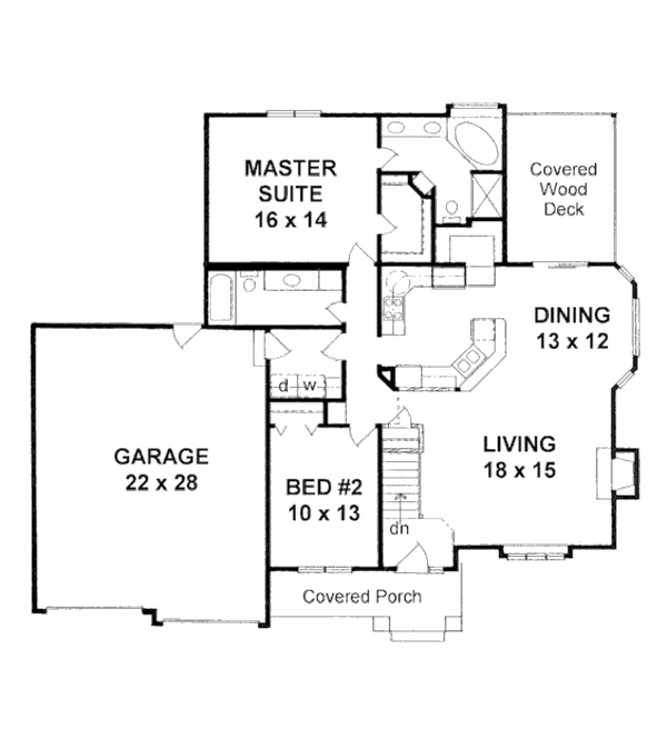Traditional Floor Plan - Main Floor Plan #58-211