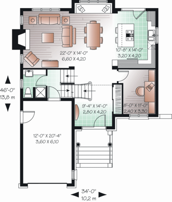 House Plan Design - European Floor Plan - Main Floor Plan #23-2234