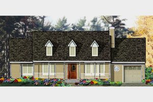 Country Exterior - Front Elevation Plan #3-318