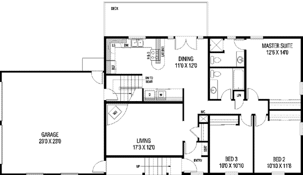 Home Plan - Ranch Floor Plan - Main Floor Plan #60-305
