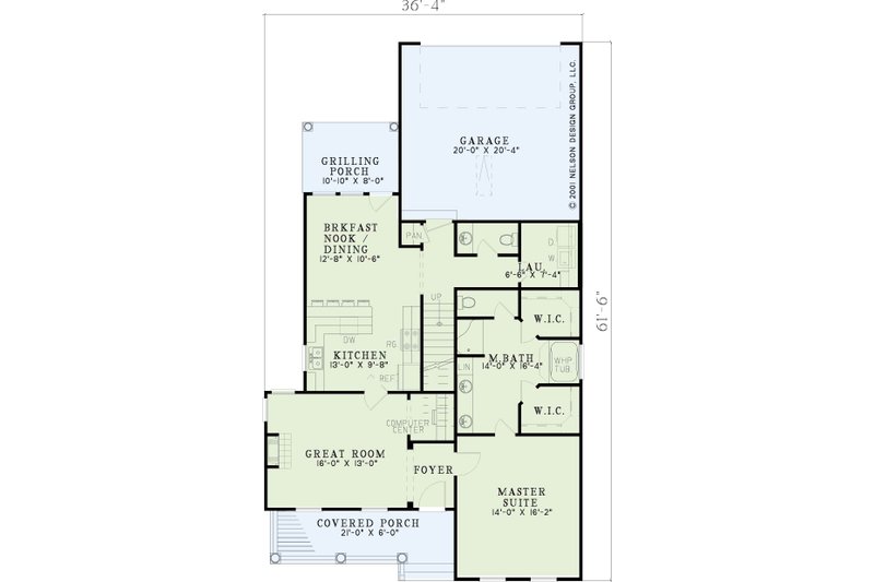 House Blueprint - Floor Plan - Main Floor for Colonial House Plan #17-406 - 3 bed, 2.5 bath