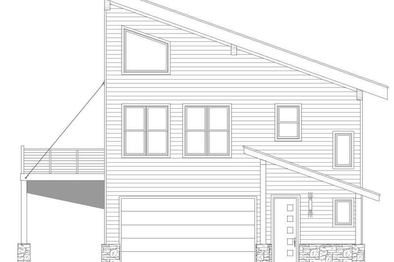 Home Plan - Exterior - Front Elevation 3 for Modern House Plan #932-781 - 2 bed, 2 bath