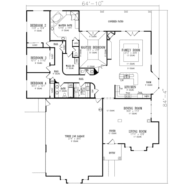 House Design - Traditional Floor Plan - Main Floor Plan #1-713