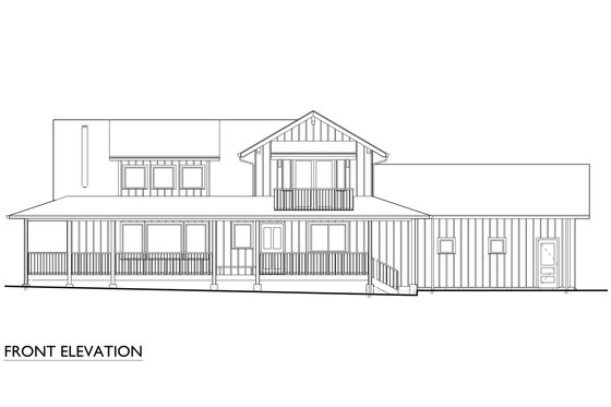 Exterior - Front Elevation 5 for Farmhouse House Plan #890-7 - 2 bed, 2 bath