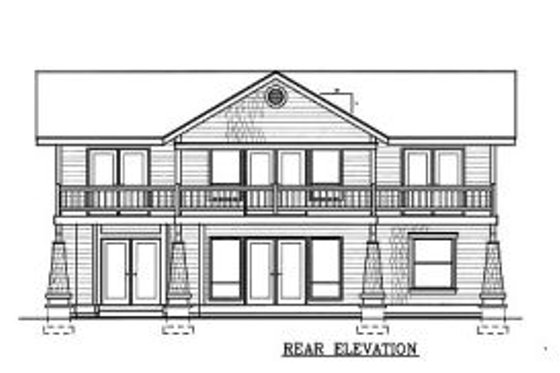 Exterior - Rear Elevation for Craftsman House Plan #100-203 - 4 bed, 3.5 bath