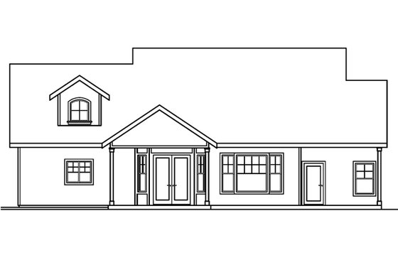 Exterior - Rear Elevation for Craftsman House Plan #124-453 - 3 bed, 3.5 bath