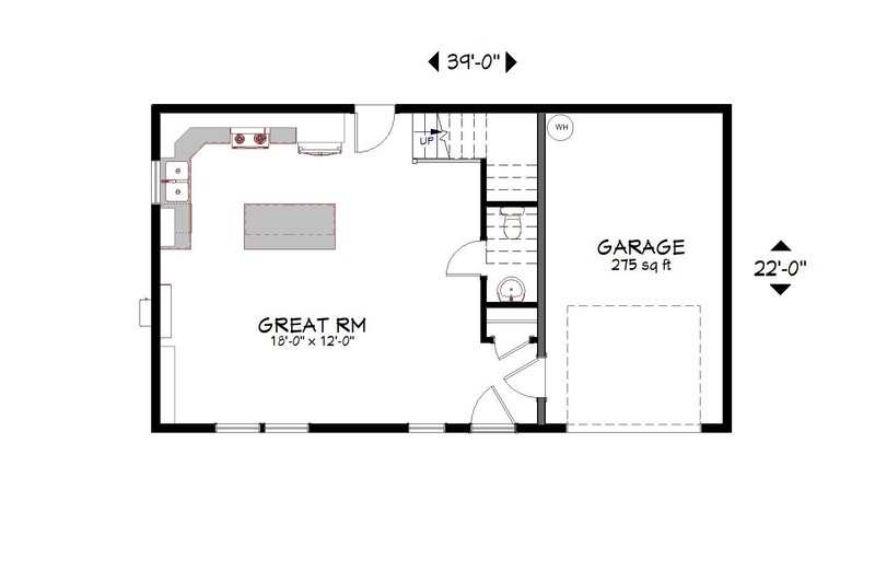 Architectural House Design - Floor Plan - Main Floor for Contemporary House Plan #943-52 - 3 bed, 2.5 bath