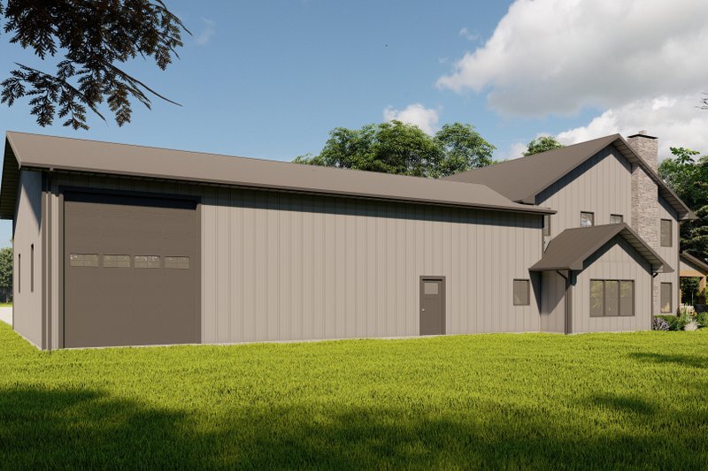 Architectural House Design - Exterior - Rear Elevation for Barndominium House Plan #1064-170 - 4 bed, 3.5 bath
