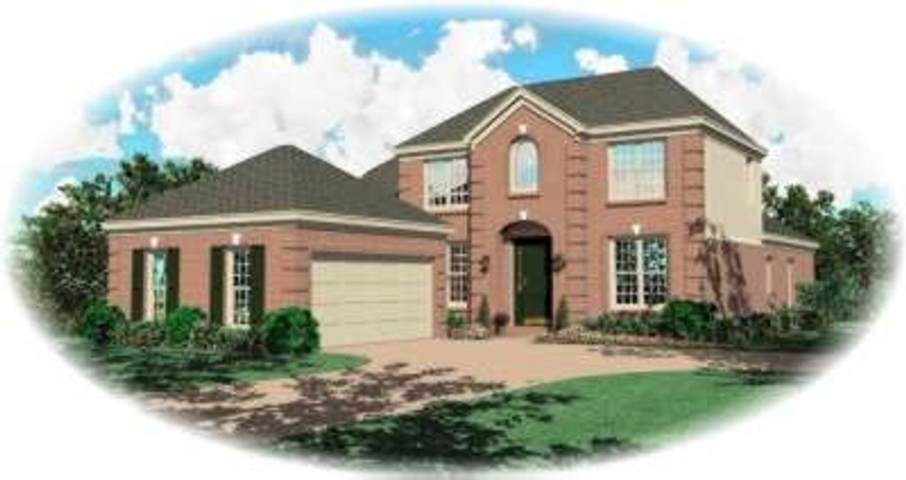Exterior - Front Elevation 2 for European House Plan #81-1060 - 3 bed, 3 bath