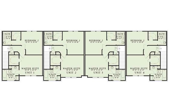 Floor Plan - Upper Floor for Traditional House Plan #17-623 - 2 bed, 2.5 bath