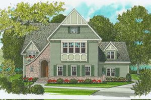 House Blueprint - European Exterior - Front Elevation Plan #413-111