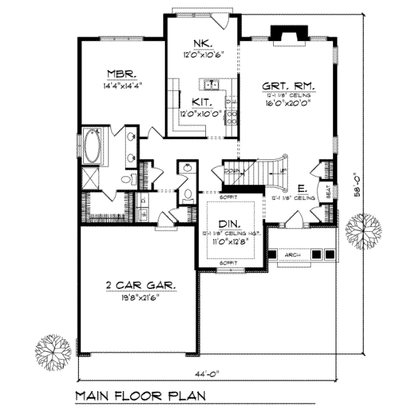 Traditional Floor Plan - Main Floor Plan #70-314