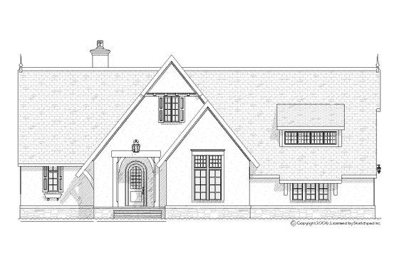 Exterior - Front Elevation 3 for European House Plan #901-93 - 4 bed, 3.5 bath