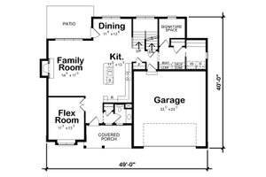 Floor Plan - Main Floor for Traditional House Plan #20-2279 - 4 bed, 3.5 bath