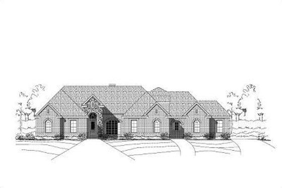 Exterior - Front Elevation for European House Plan #411-531 - 4 bed, 3 bath