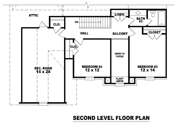 Floor Plan - Upper Floor for European House Plan #81-973 - 3 bed, 3 bath