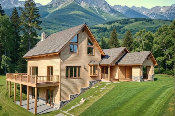 Exterior - Front Elevation for Traditional House Plan #117-220 - 2 bed, 4 bath