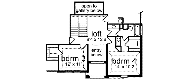 European Floor Plan - Upper Floor Plan #84-153