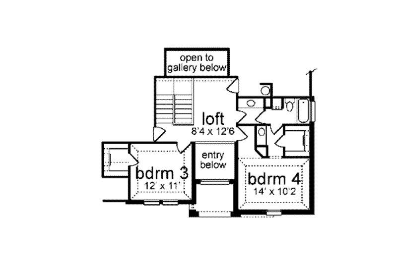 Home Plan - Floor Plan - Upper Floor for European House Plan #84-153 - 4 bed, 2.5 bath