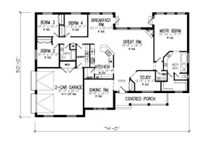 Floor Plan - Main Floor for Country House Plan #427-14 - 4 bed, 2.5 bath
