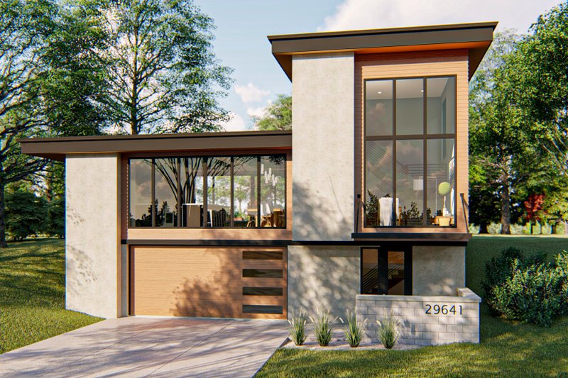 Dream House Plan - Contemporary Exterior - Front Elevation Plan #455-209