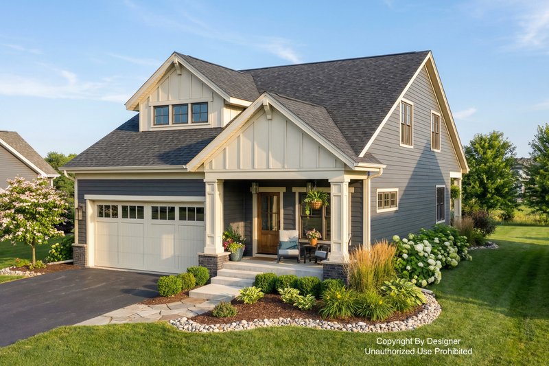 Dream House Plan - Craftsman Exterior - Front Elevation Plan #51-1498