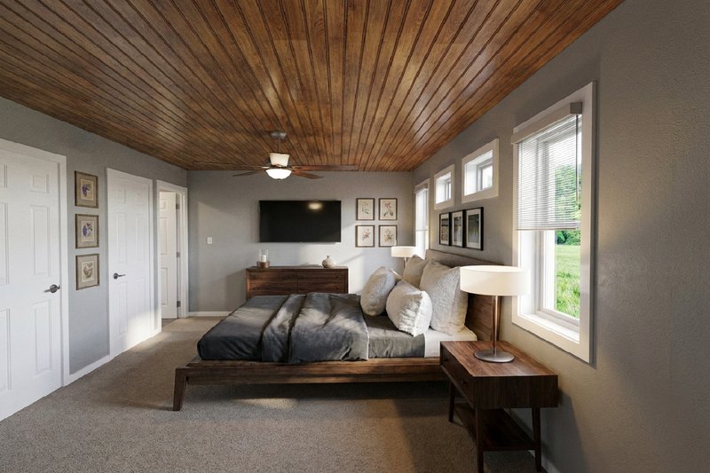 House Plan Design - Interior - Master Bedroom for Cabin House Plan #126-188 - 3 bed, 2 bath