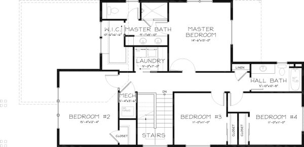 Home Plan - Craftsman Floor Plan - Upper Floor Plan #434-22