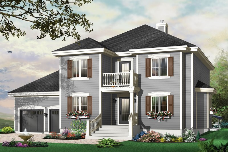 House Design - Exterior - Front Elevation 4 for Traditional House Plan #23-809 - 3 bed, 2.5 bath