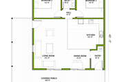 Ranch Style House Plan - 2 Beds 1 Baths 888 Sq/Ft Plan #1106-9 