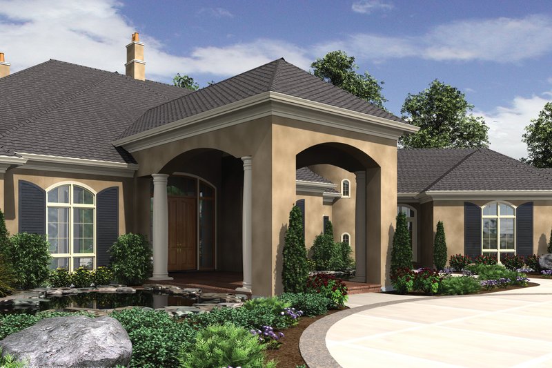 House Blueprint - Exterior - Front Elevation 3 for European House Plan #48-624 - 8 bed, 6.5 bath