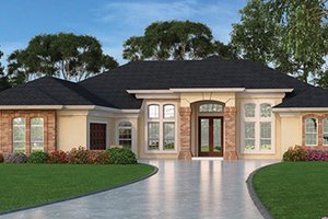 Dream House Plan - Mediterranean Exterior - Front Elevation Plan #417-806